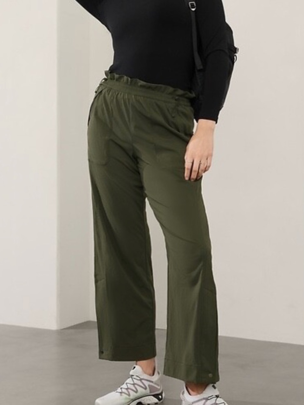 ATHLETA Trekkie High Rise Parachute Pant Aspen Olive #533487 4